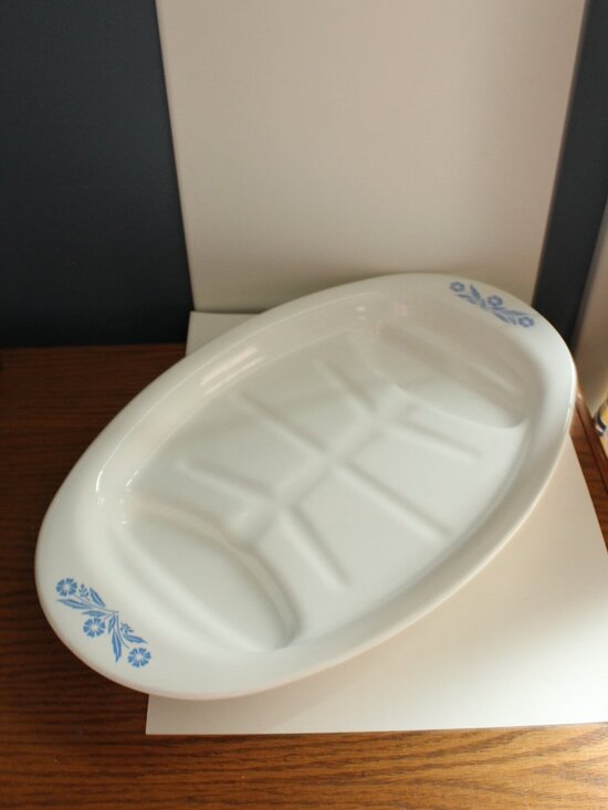 Corningware Other - Corningware P-19 Platter Blue Cornflower Design Meat Plate